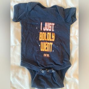 “I just boldly went” 6 month Star Trek onesie
